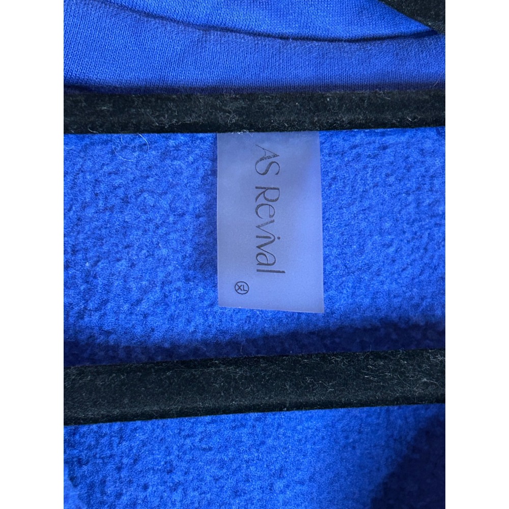 AS Revival Royal Blue Snap Neck Fleece Pullover Sweatshirt XL PT16060-AS-24 - Picture 2 of 4